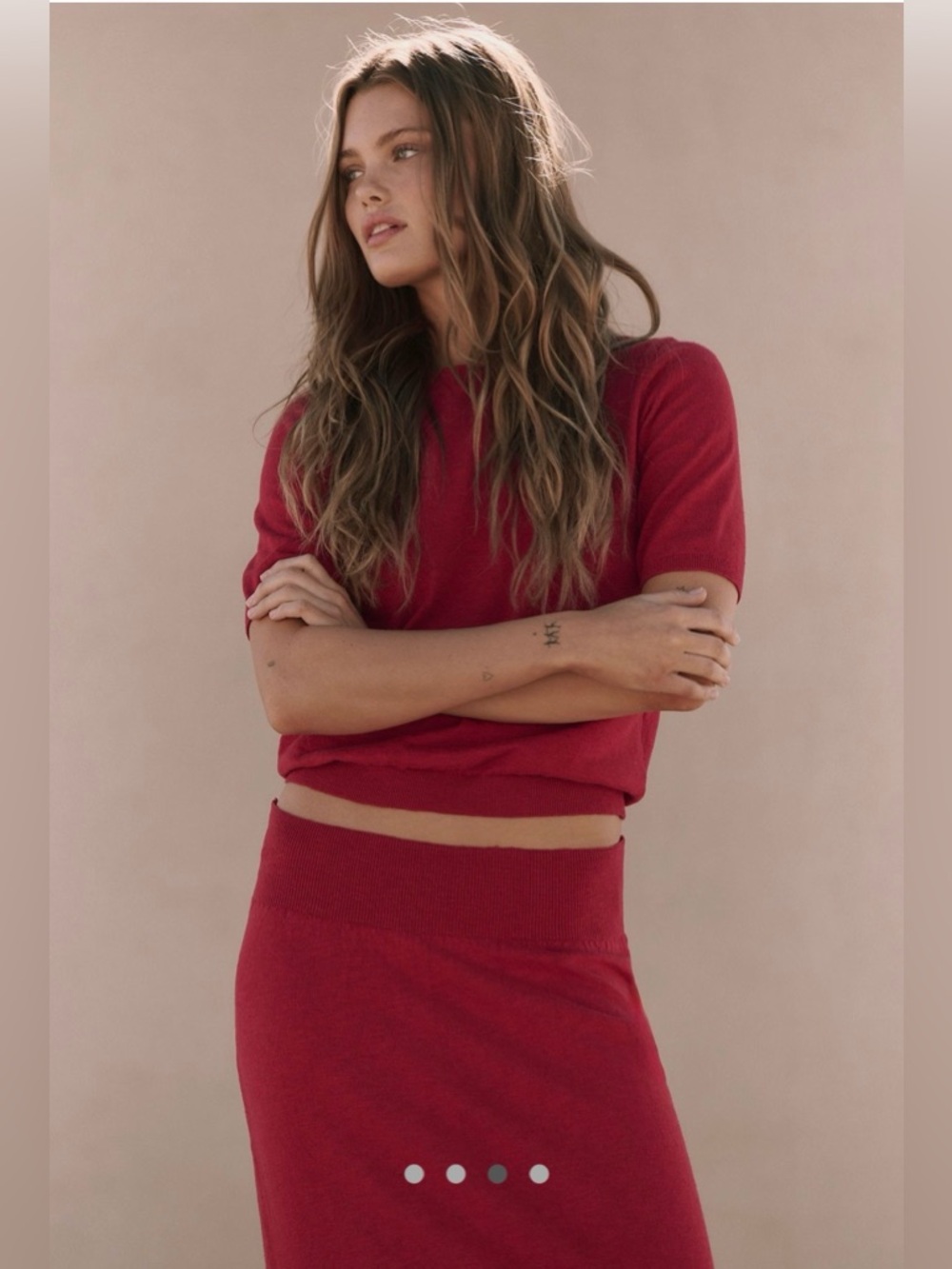 NWT Free People Isabella sweater skirt set red - Picture 3 of 4